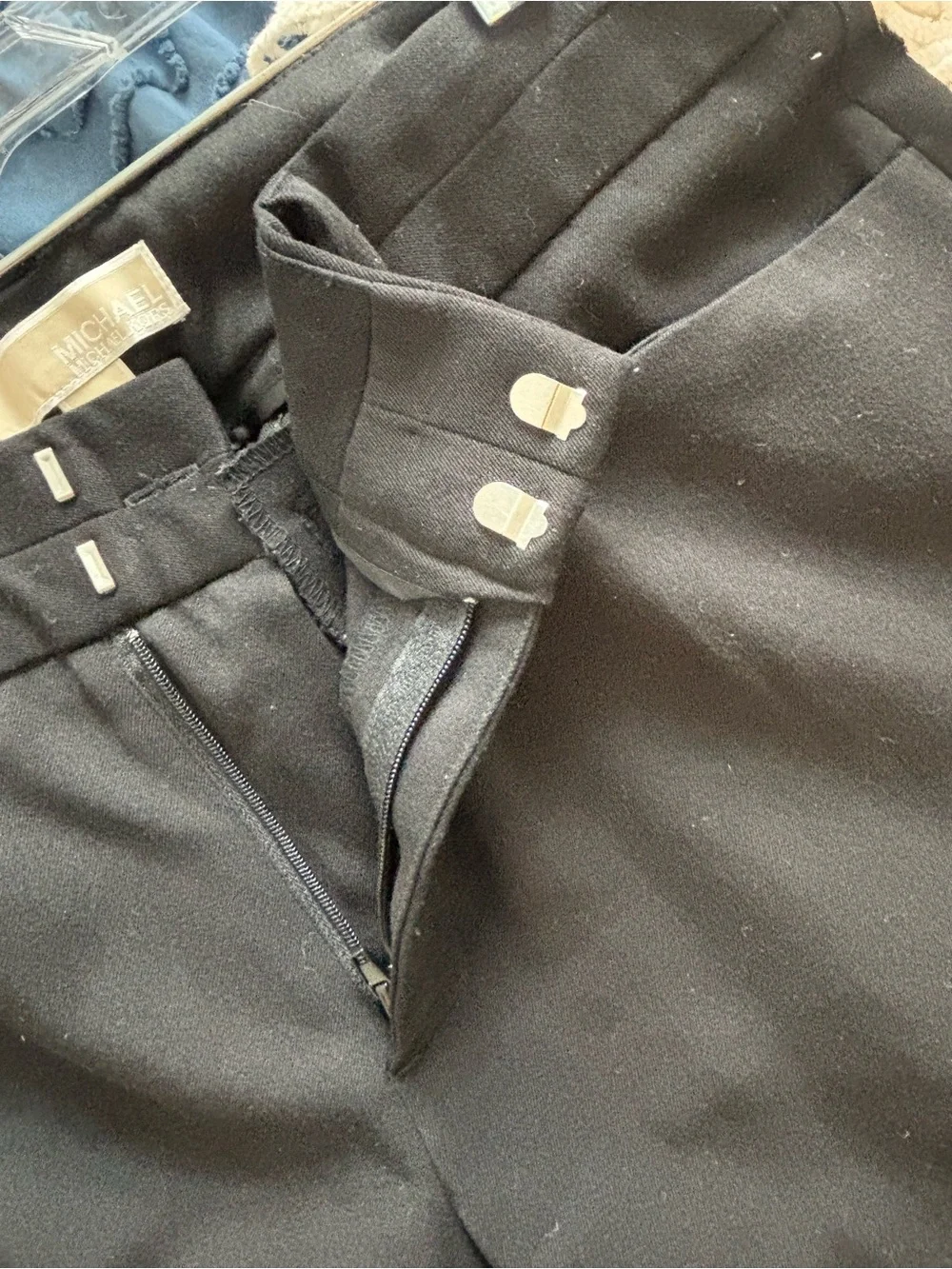 Michael Kors Low Rise Wide-Leg Black Dress Pant